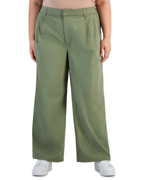 Trendy Plus Size Wide-Leg Pleated-Waist Pants
